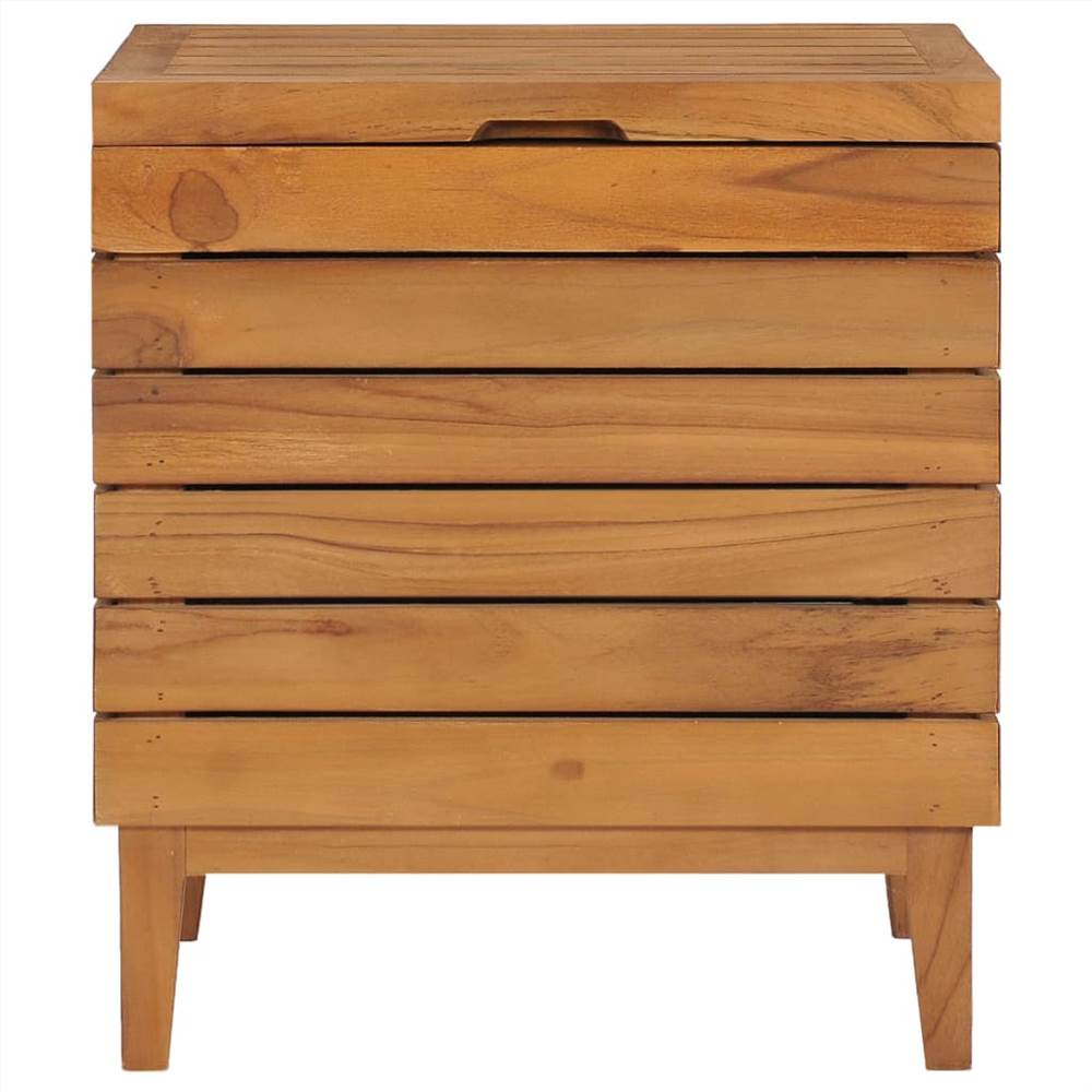Laundry Basket 40x30x45 cm Solid Teak Wood