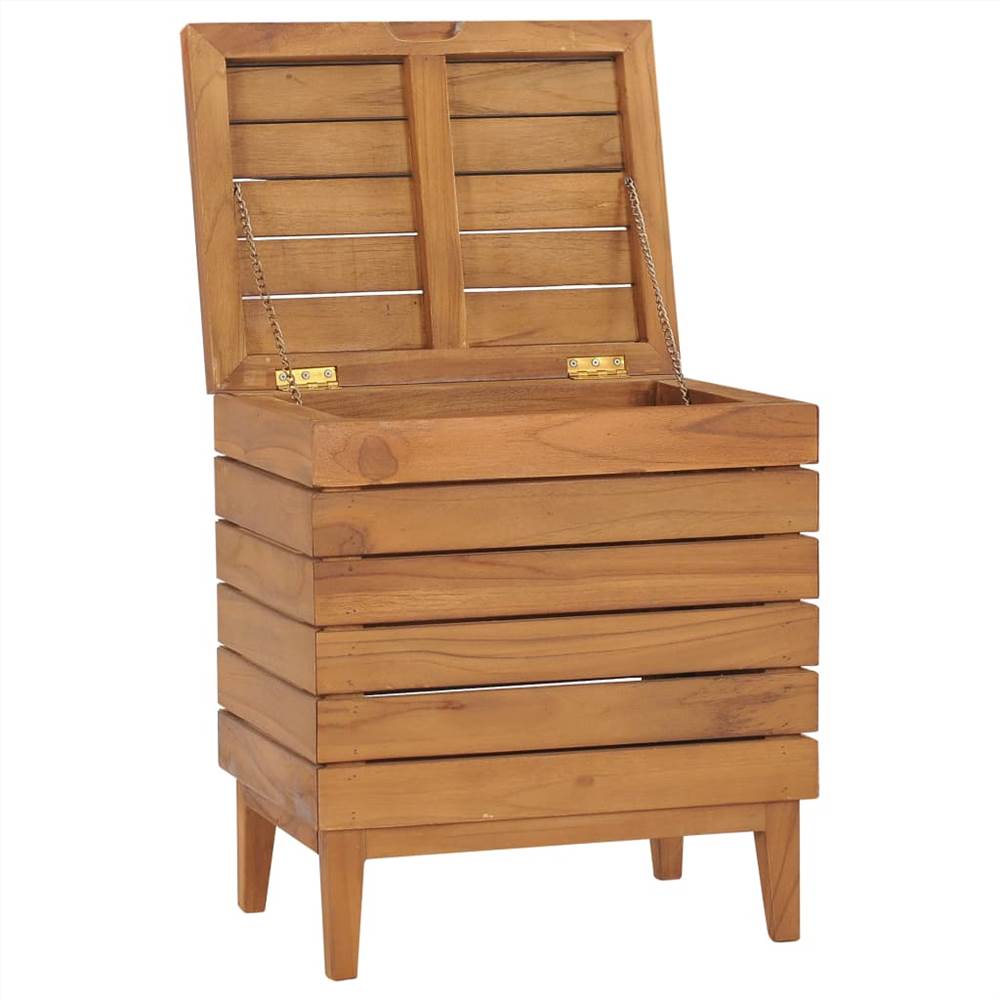 Laundry Basket 40x30x45 cm Solid Teak Wood