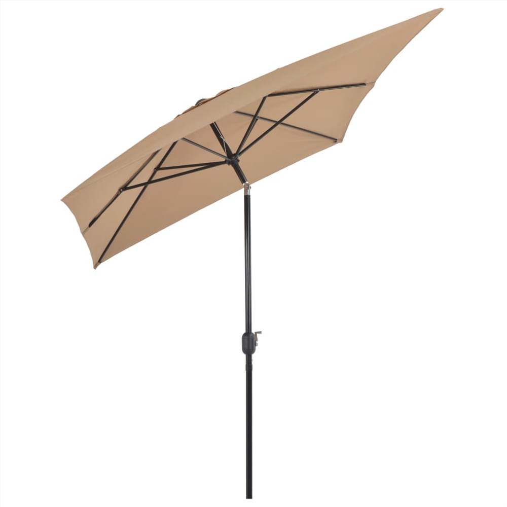 Outdoor Parasol with Metal Pole 300x200 cm Taupe