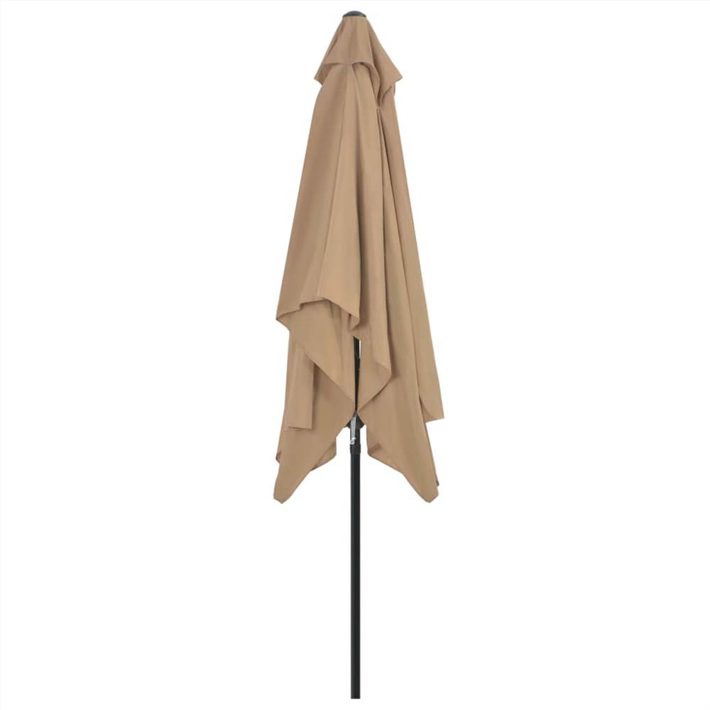 Outdoor Parasol with Metal Pole 300x200 cm Taupe