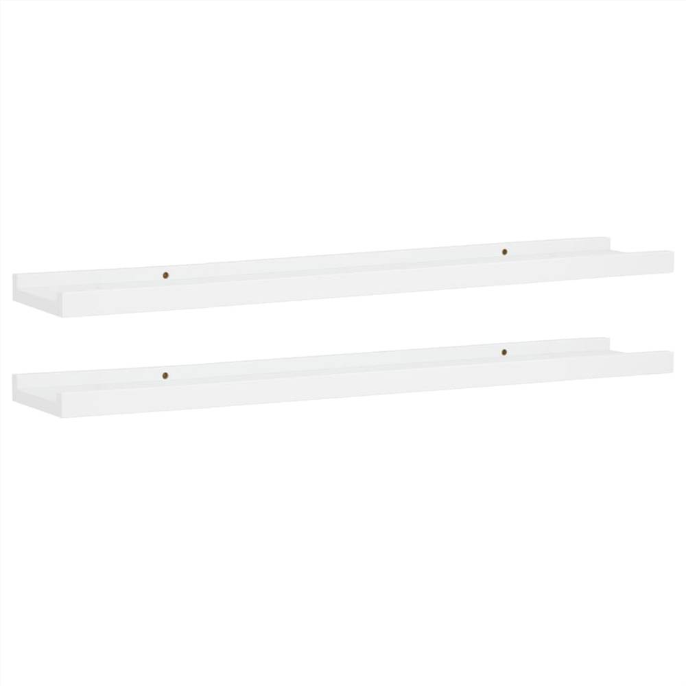 Picture Frame Ledge Shelves 2 pcs White 80x9x3 cm MDF