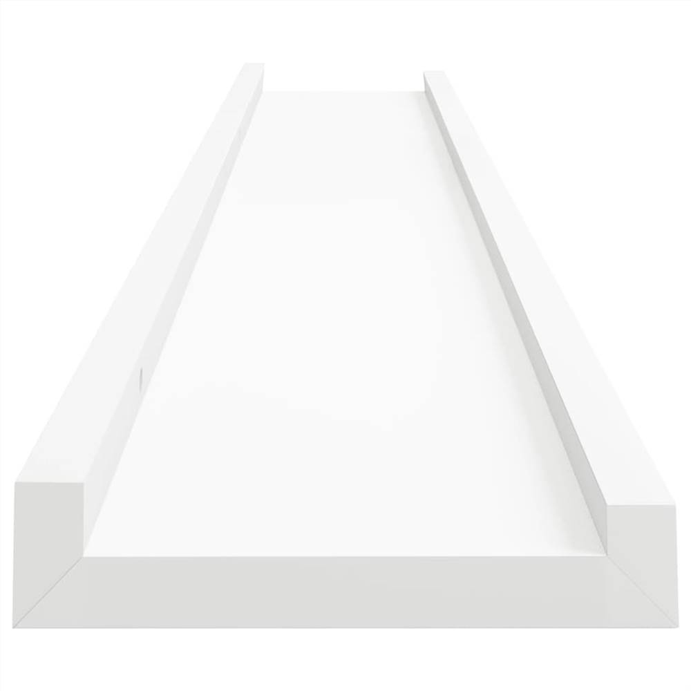 Picture Frame Ledge Shelves 2 pcs White 80x9x3 cm MDF