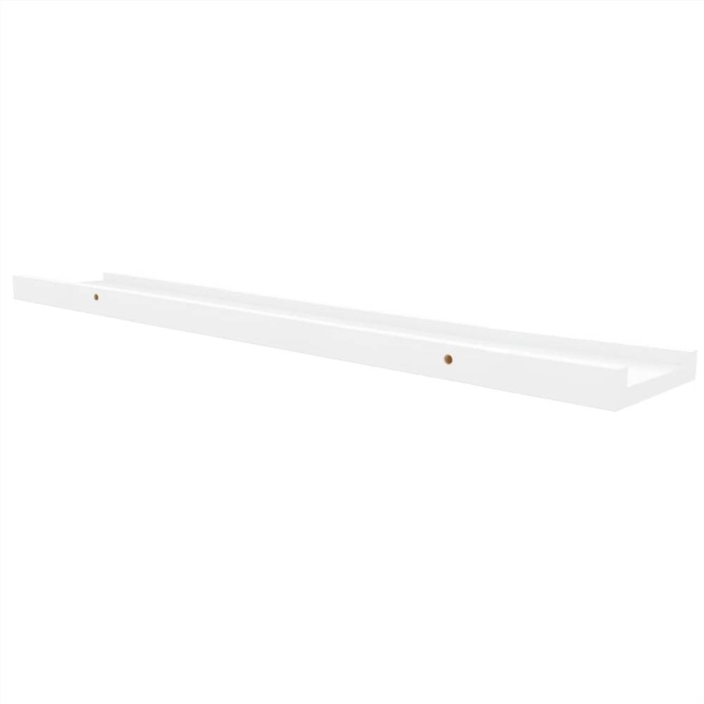 Picture Frame Ledge Shelves 2 pcs White 80x9x3 cm MDF