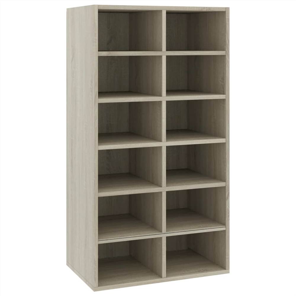 Shoe Rack Sonoma Oak 54x34x100 cm Chipboard