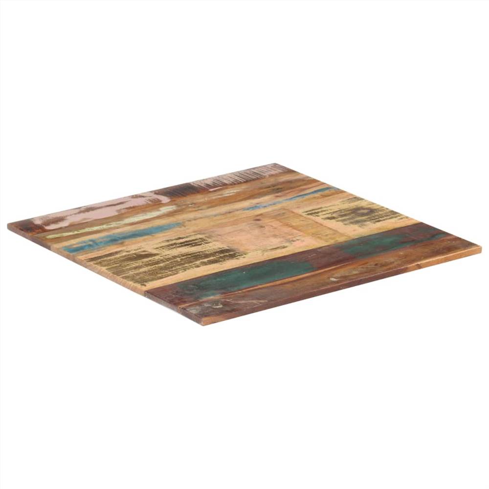Square Table Top 60x60 cm 15-16 mm Solid Reclaimed Wood
