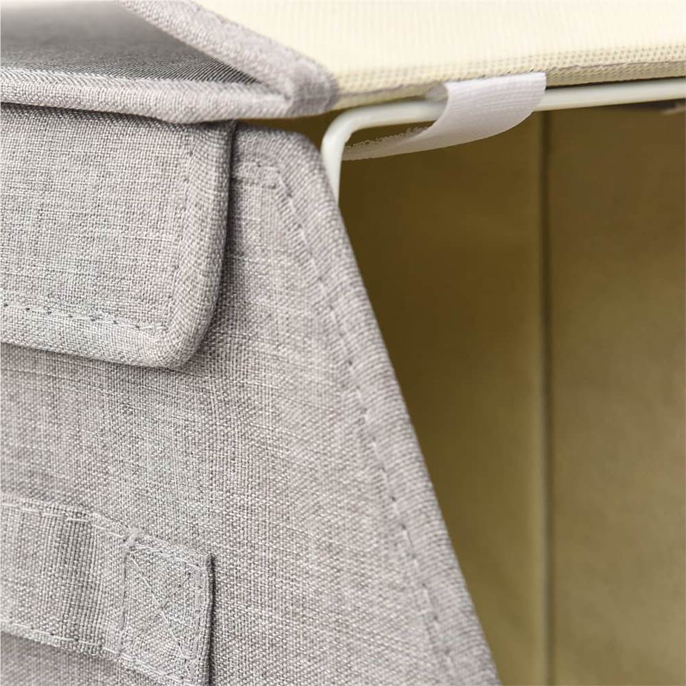 Stackable Storage Boxes with Lid Set of 8 pcs Fabric Grey