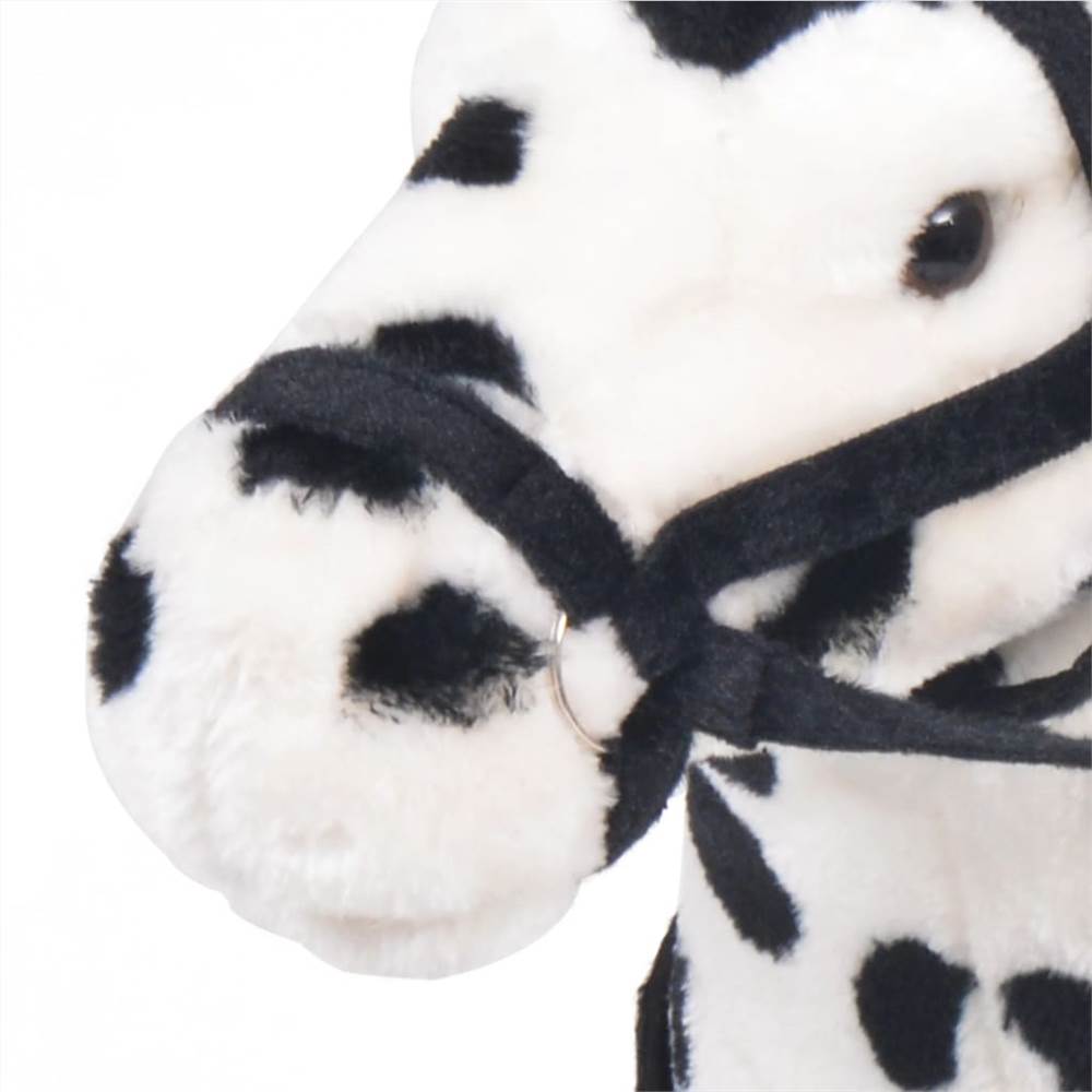 Standing Plush Toy Horse Black and White XXL