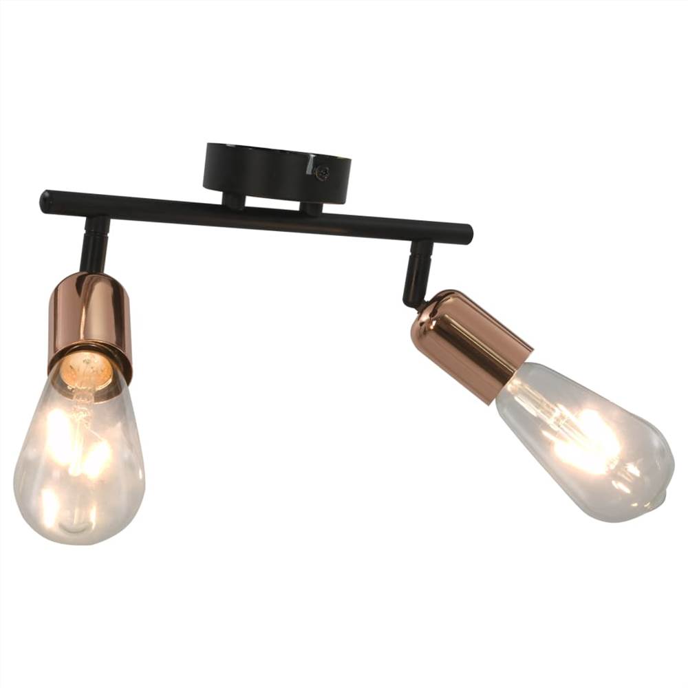 

2-Way Spot Light with Filament Bulbs 2 W Black and Copper E27