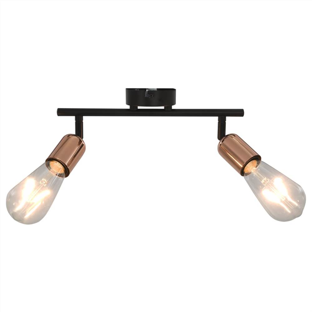 2-Way Spot Light with Filament Bulbs 2 W Black and Copper E27