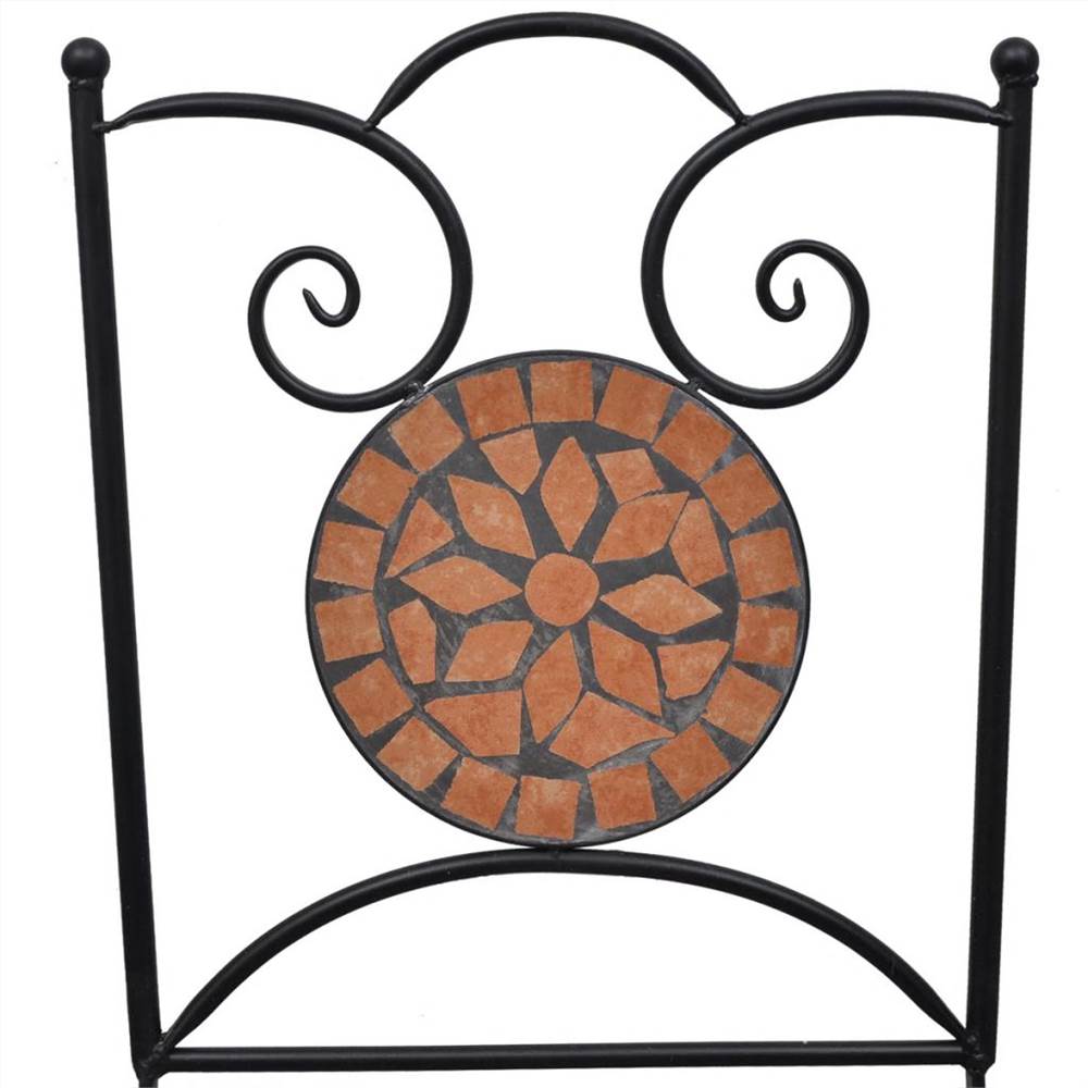 3 Piece Bistro Set Ceramic Tile Terracotta