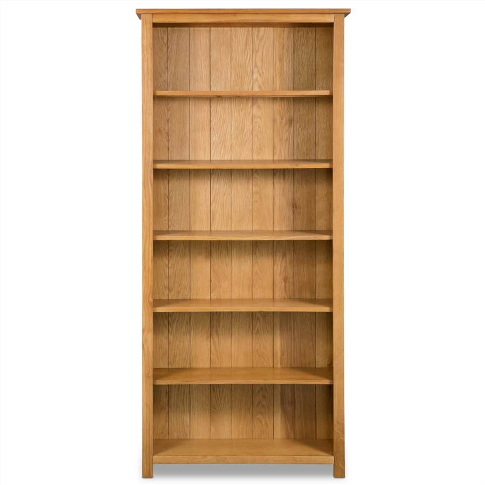 6-Tier Bookcase 80x22.5x180 cm Solid Oak Wood