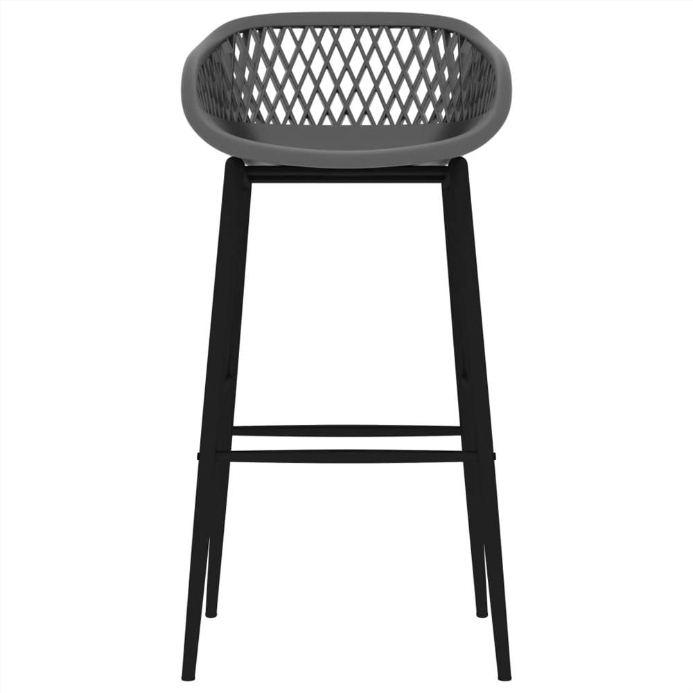 7 Piece Bar Set Black and Grey