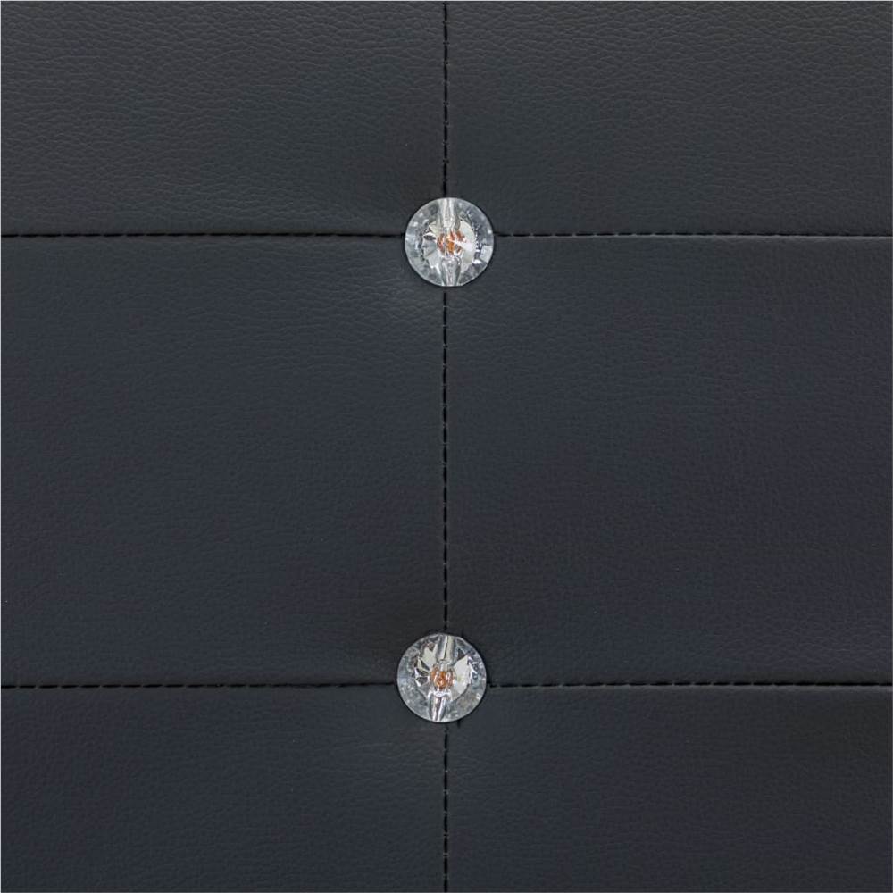 Bed Frame Black Faux Leather 135x190 cm
