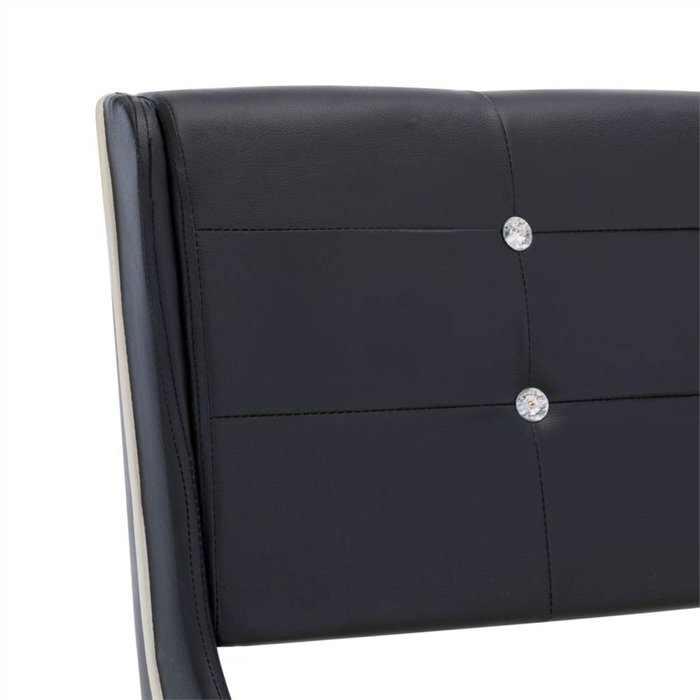 Bed Frame Black Faux Leather 135x190 cm