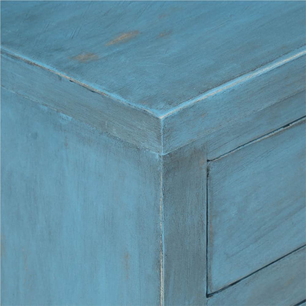 Bedside Table Solid Mango Wood 40x30x50 cm Blue
