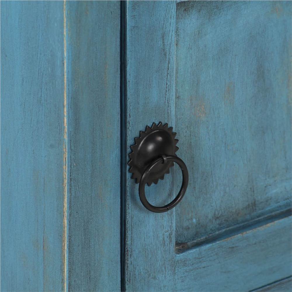 Bedside Table Solid Mango Wood 40x30x50 cm Blue