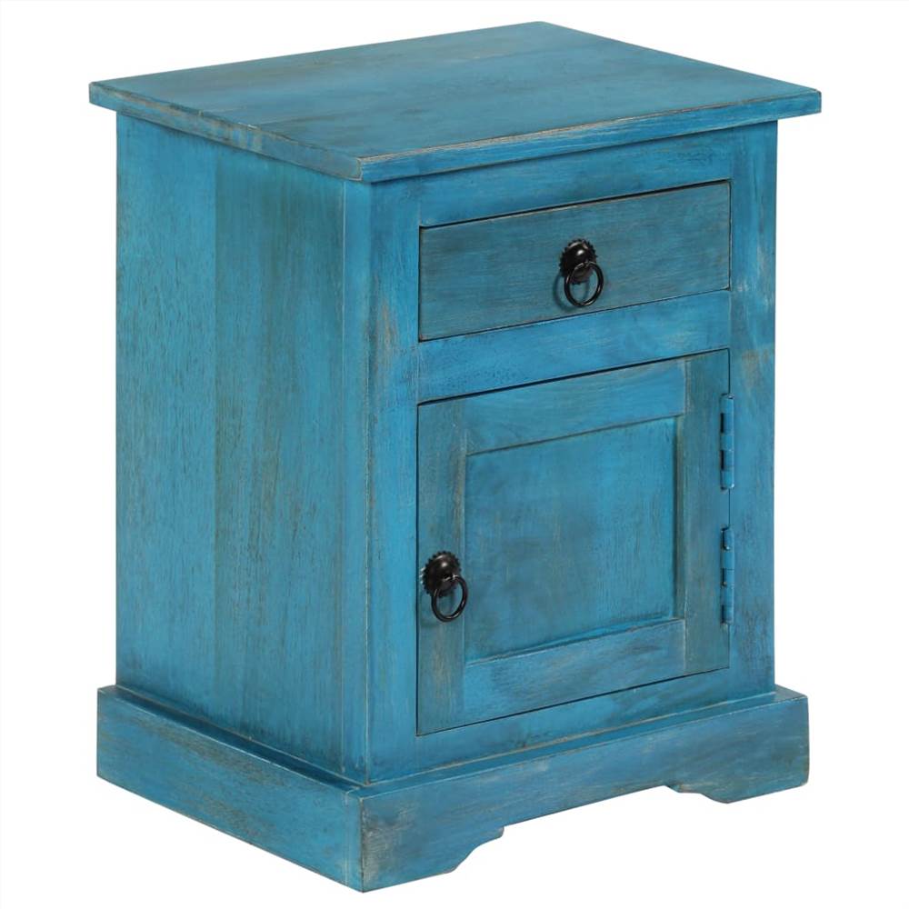 Bedside Table Solid Mango Wood 40x30x50 cm Blue
