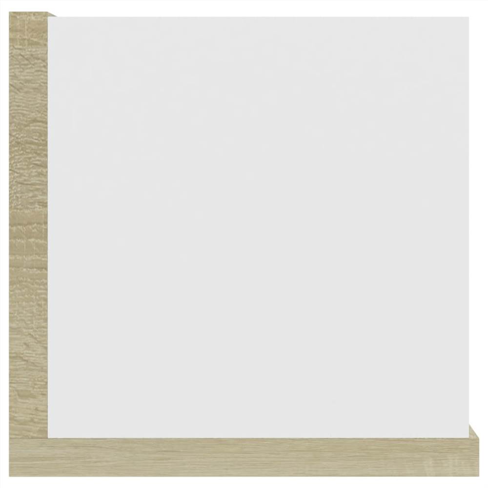 CD Wall Shelf White and Sonoma Oak 100x18x18 cm Chipboard