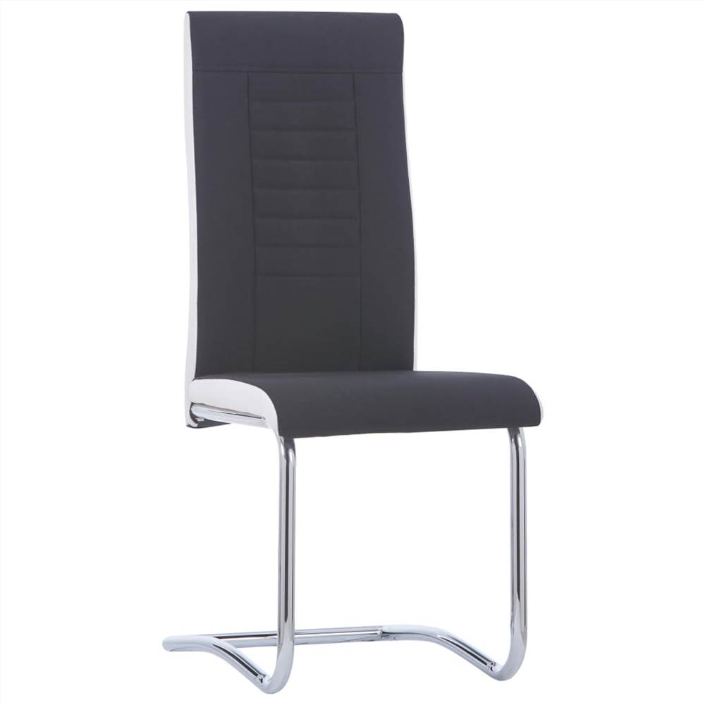 Cantilever Dining Chairs 2 pcs Black Fabric