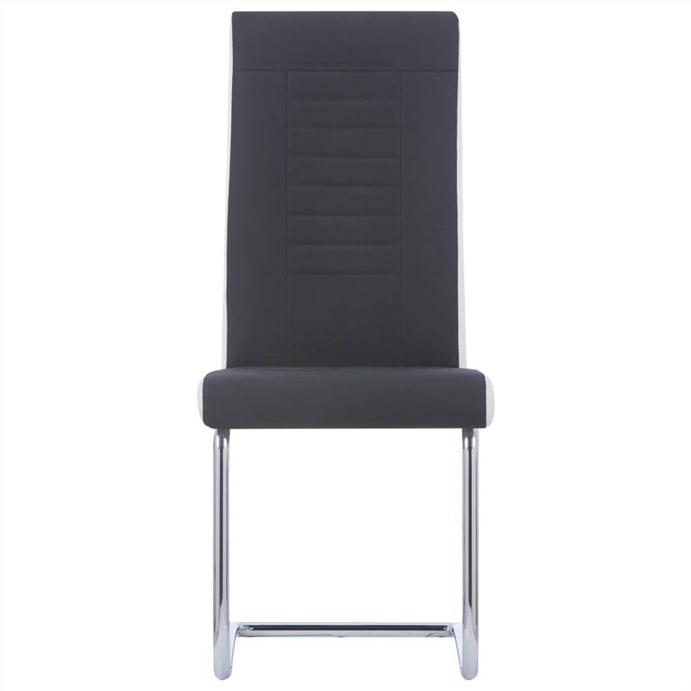 Cantilever Dining Chairs 2 pcs Black Fabric