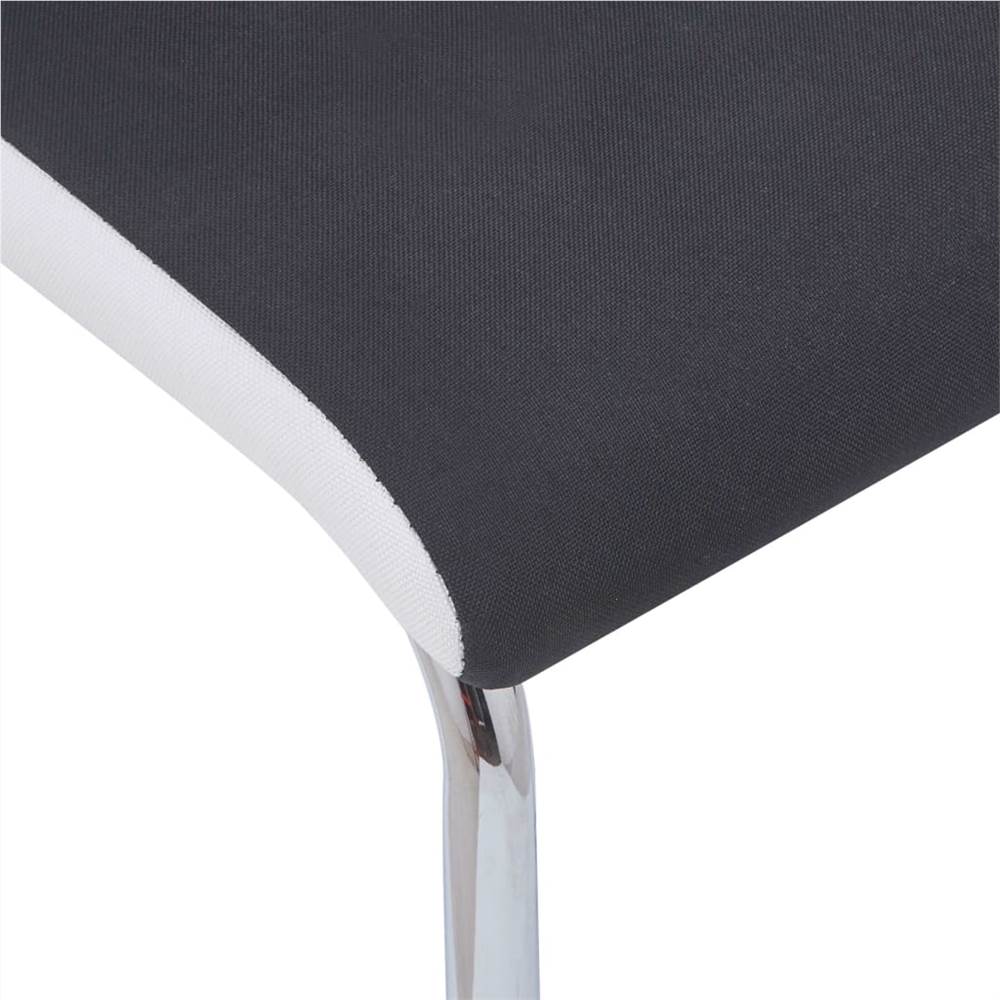 Cantilever Dining Chairs 2 pcs Black Fabric