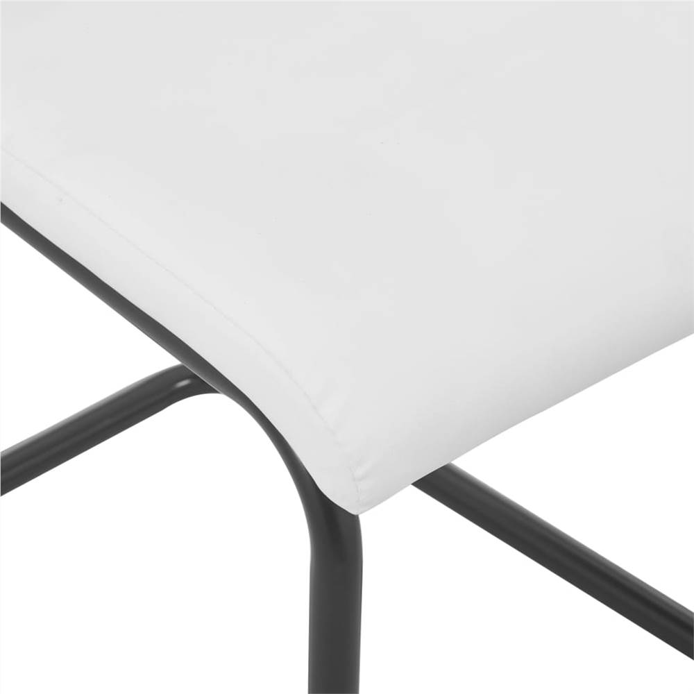 Cantilever Dining Chairs 4 pcs White Faux Leather