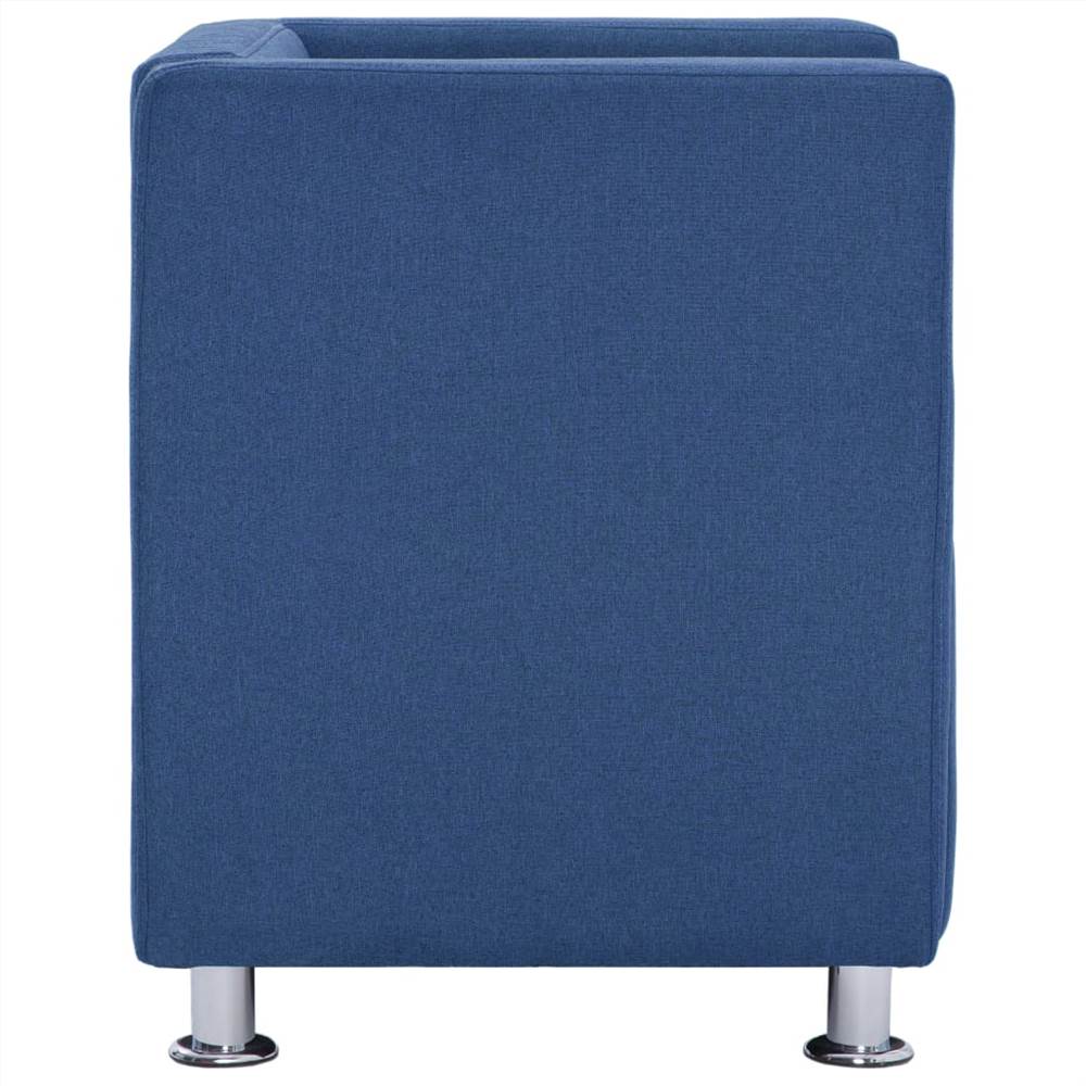 Cube Armchair Blue Fabric