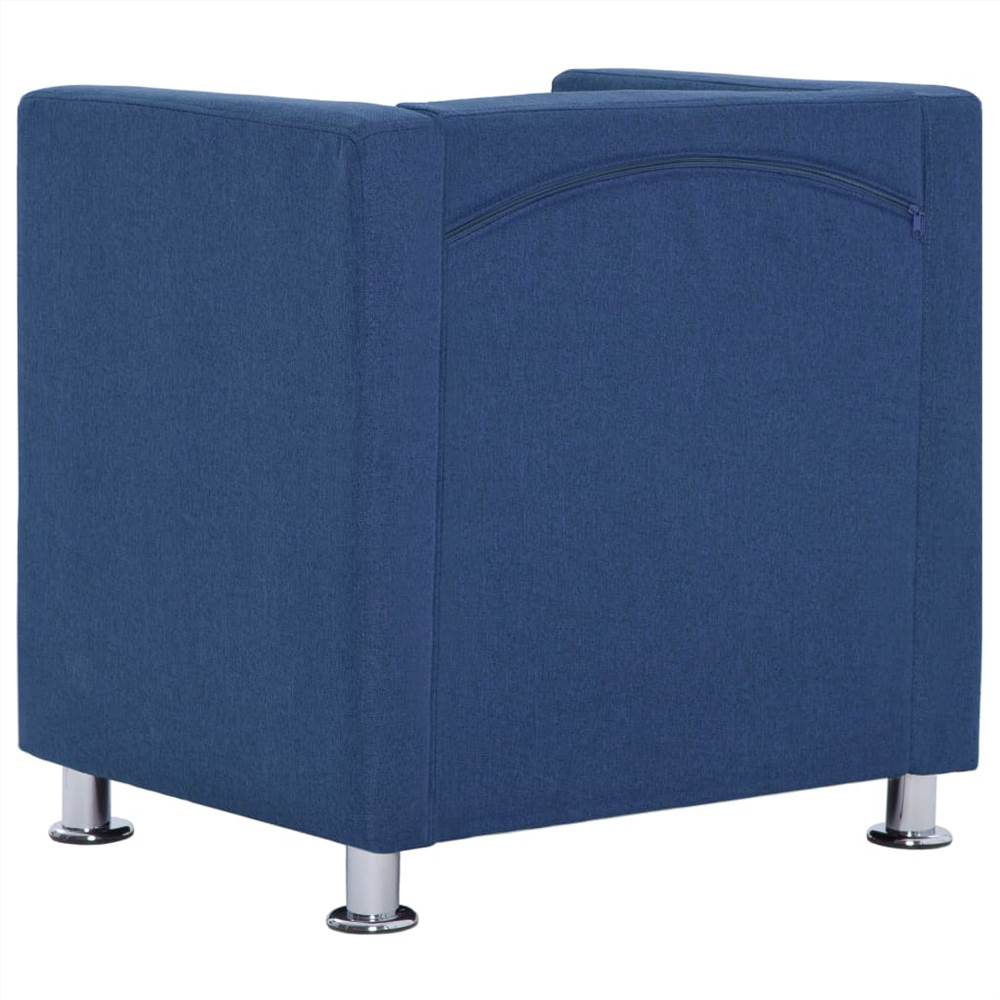 Cube Armchair Blue Fabric