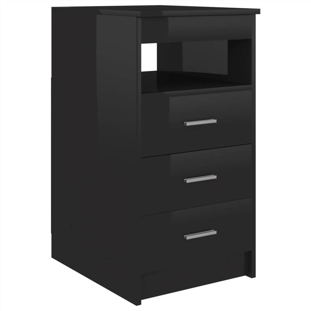 Desk High Gloss Black 140x50x76 cm Chipboard