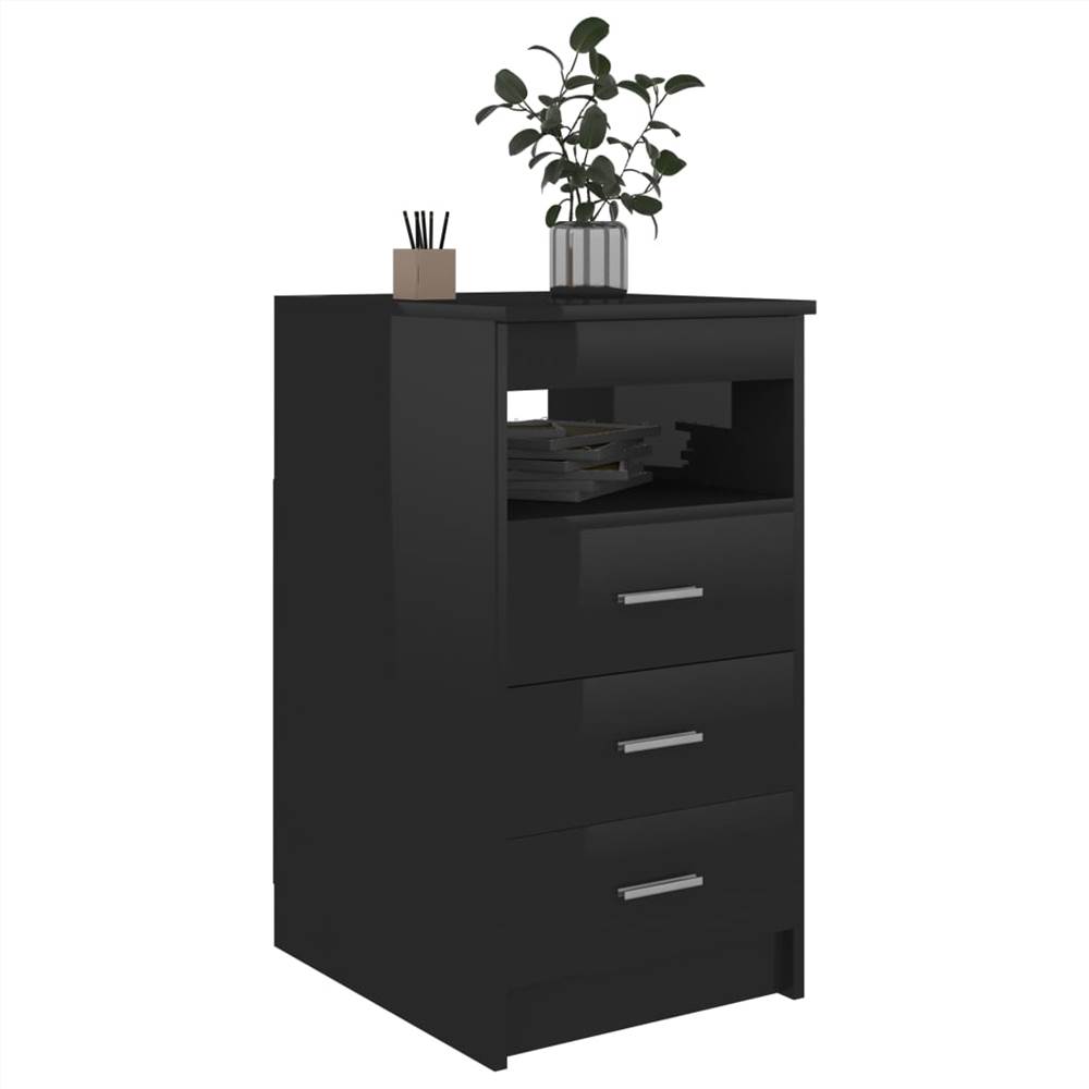 Desk High Gloss Black 140x50x76 cm Chipboard