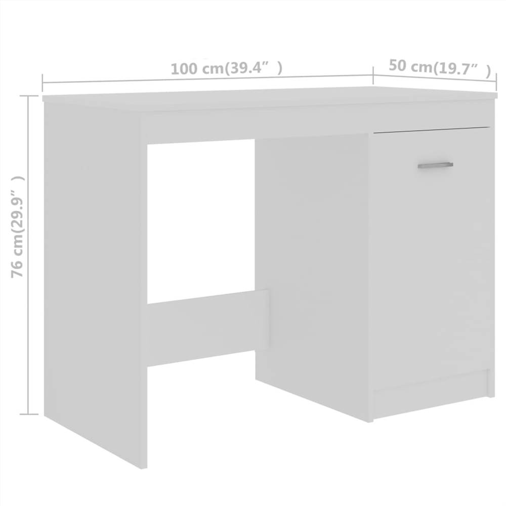 Desk White 140x50x76 cm Chipboard