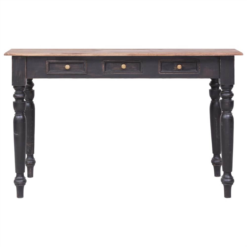 Desk with 3 Drawers 117x57x75 cm Solid Mahogany Wood
