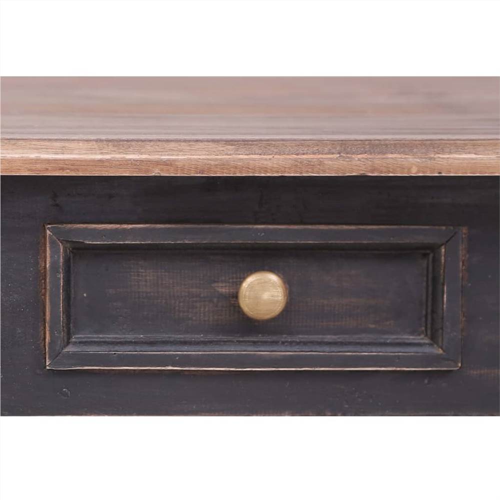 Desk with 3 Drawers 117x57x75 cm Solid Mahogany Wood