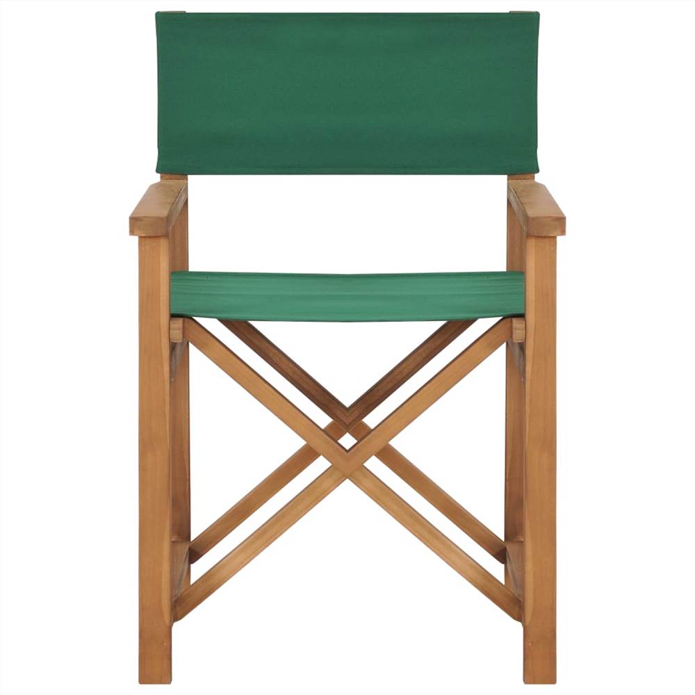 Directors Chair Solid Teak Wood Green