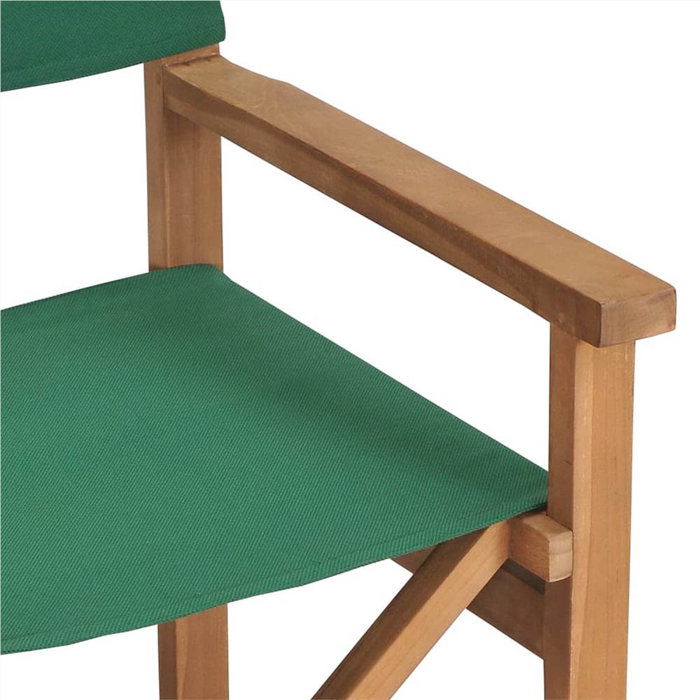 Directors Chair Solid Teak Wood Green