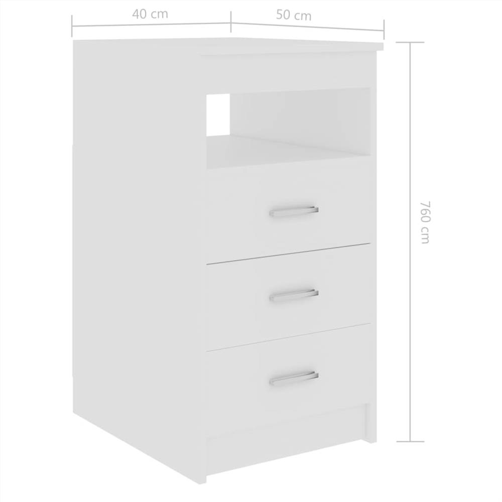 Drawer Cabinet White 40x50x76 cm Chipboard