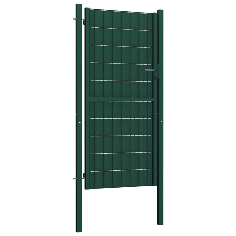 Fence Gate Steel 100x124 cm Green