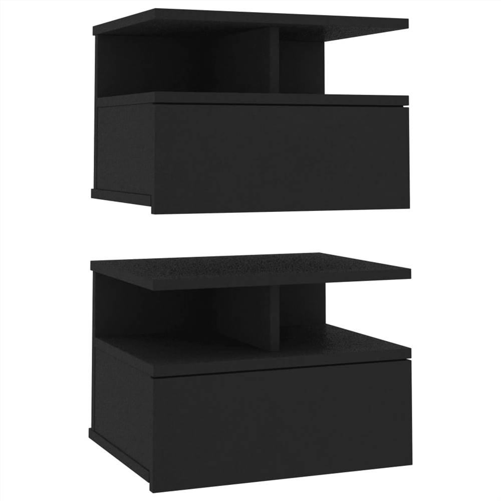 Floating Nightstands 2 pcs Black 40x31x27cm Chipboard