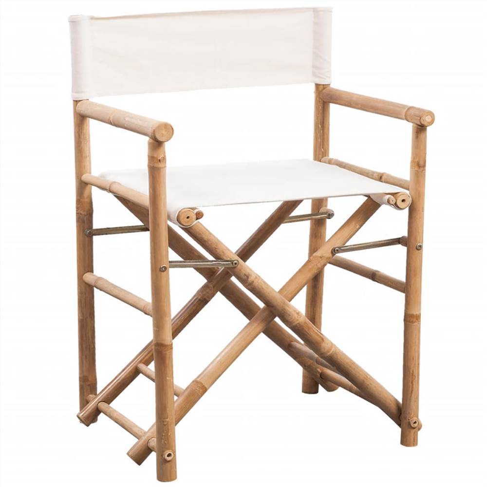 Folding Directors Chair 2 pcs Bamboo and Canvas