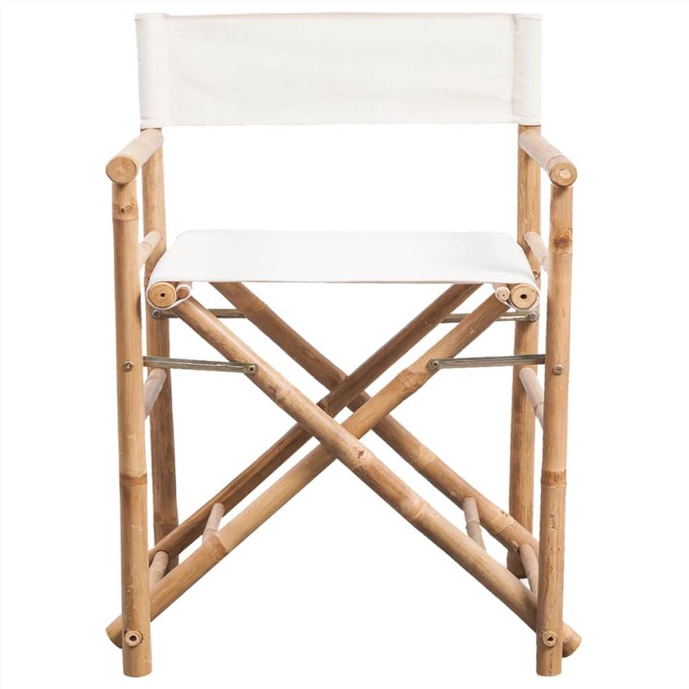 Folding Directors Chair 2 pcs Bamboo and Canvas