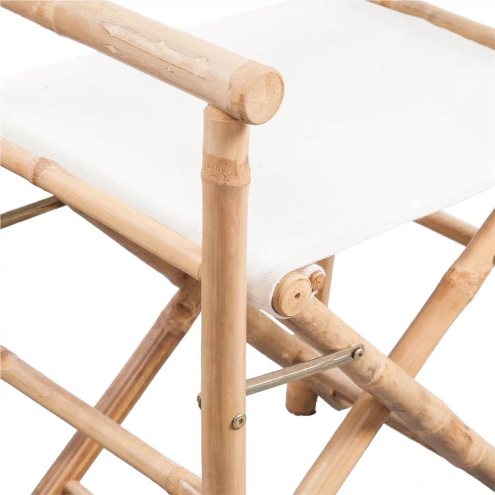 Folding Directors Chair 2 pcs Bamboo and Canvas