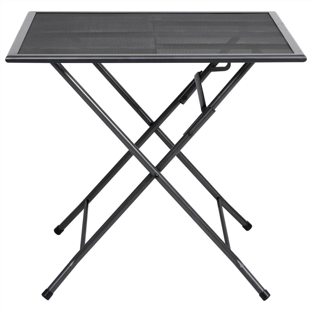 Folding Mesh Table 80x80x72 cm Steel Anthracite