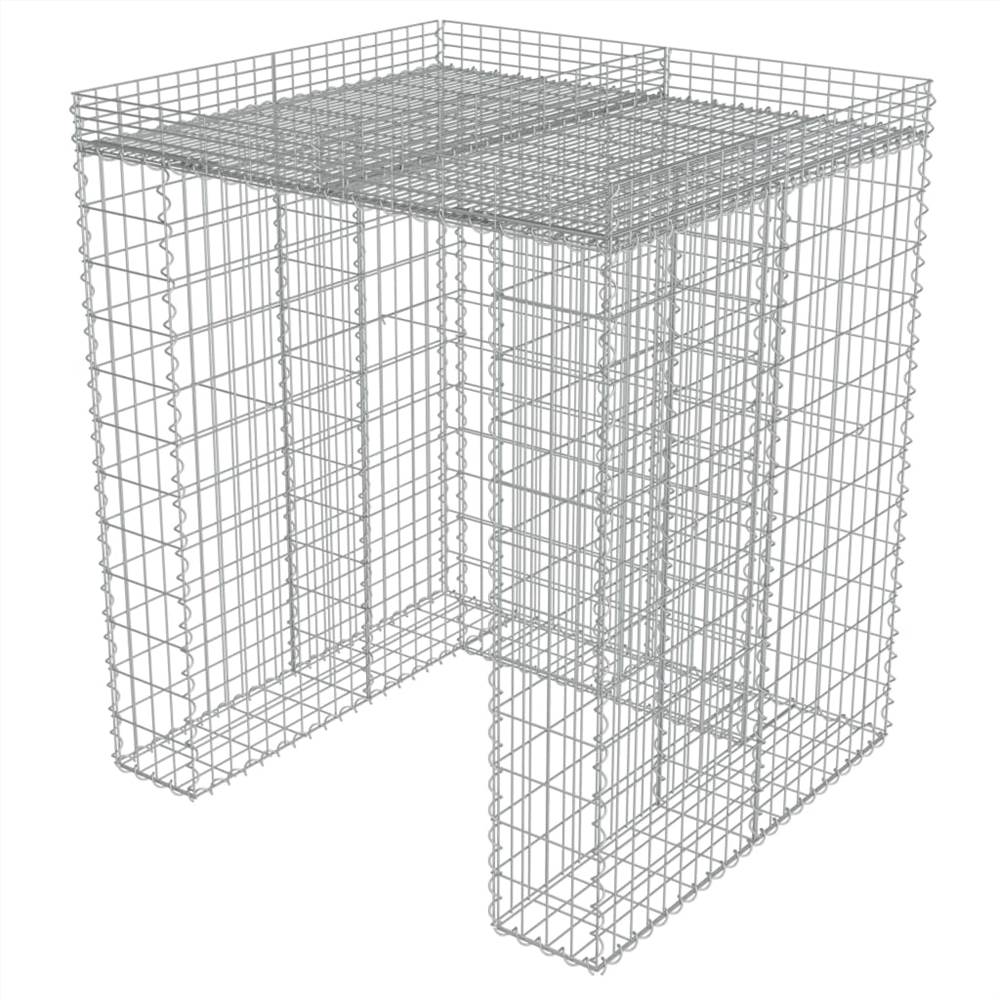 Gabion Wall for Garbage Bin Galvanised Steel 110x100x130 cm