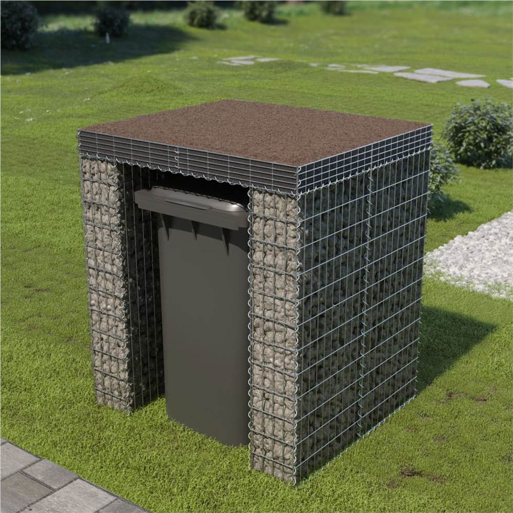 Gabion Wall for Garbage Bin Galvanised Steel 110x100x130 cm