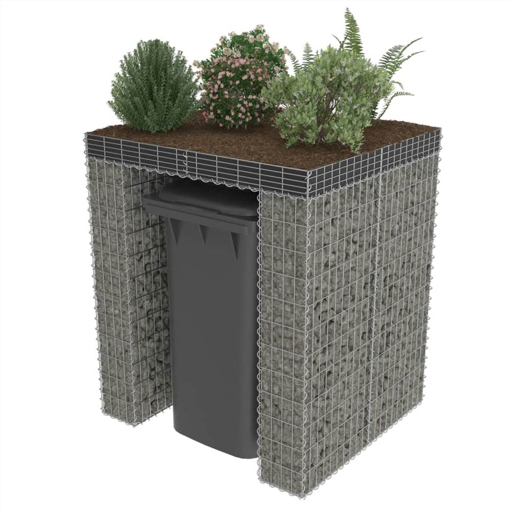 Gabion Wall for Garbage Bin Galvanised Steel 110x100x130 cm