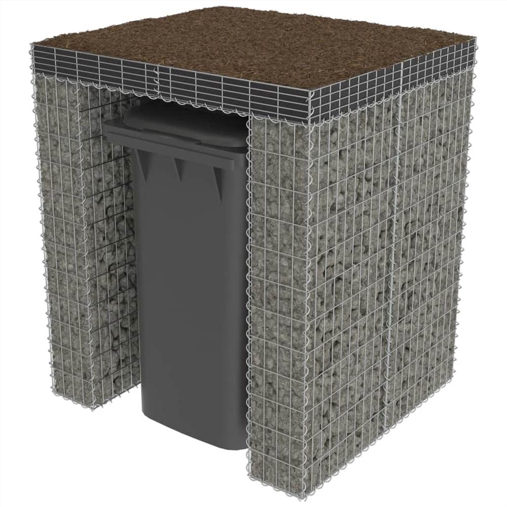 Gabion Wall for Garbage Bin Galvanised Steel 110x100x130 cm