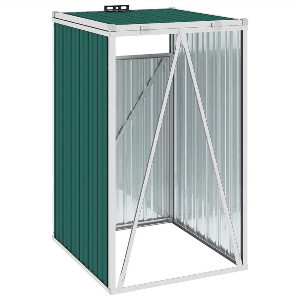 Garbage Bin Shed Green 72x81x121 cm Steel