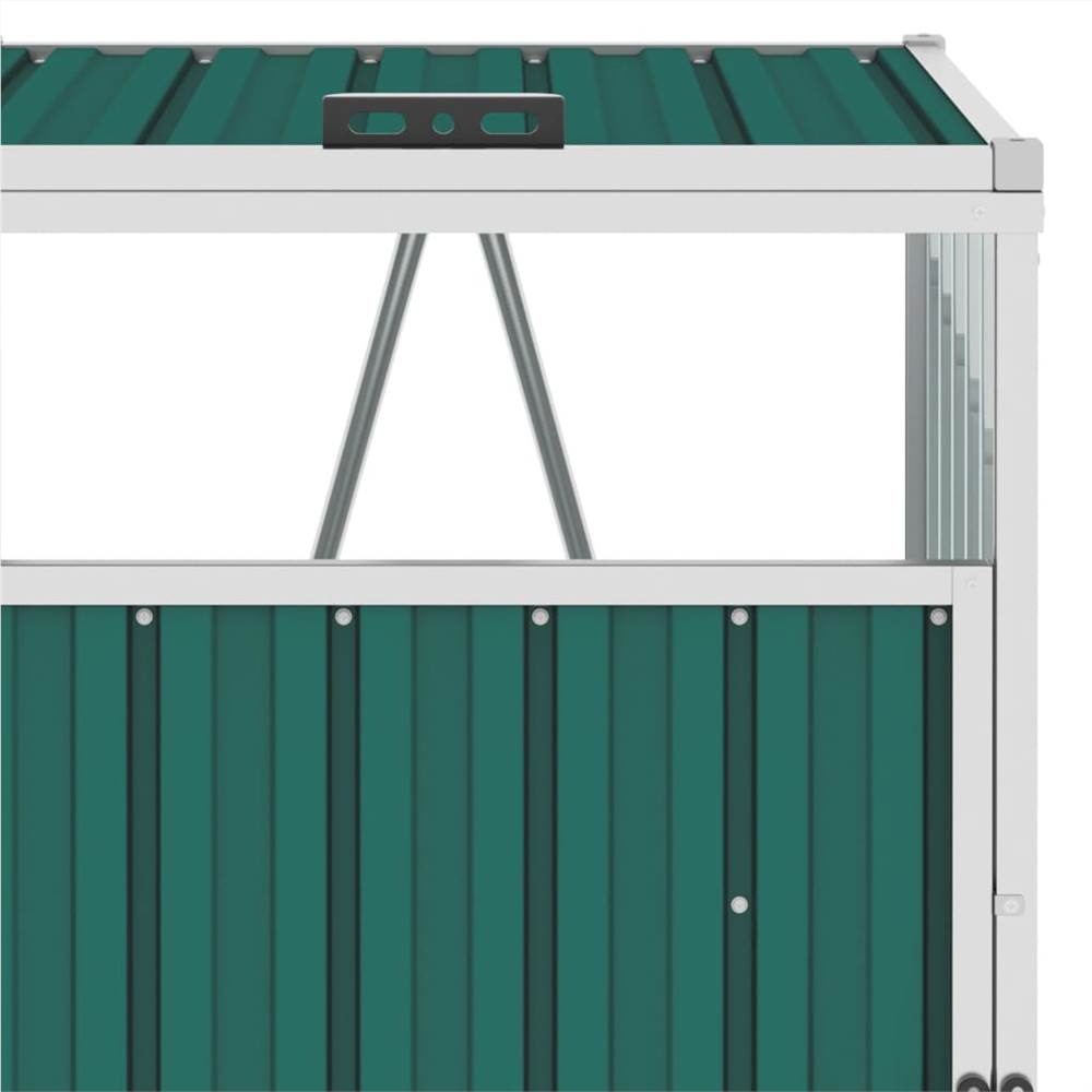 Garbage Bin Shed Green 72x81x121 cm Steel