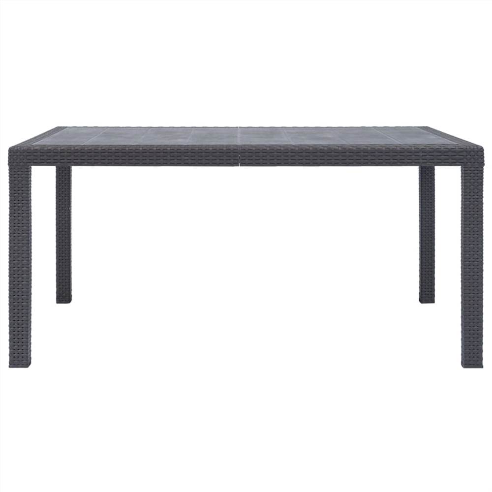 Garden Table Brown 150x90x72 cm Plastic Rattan Look