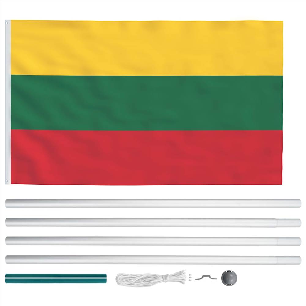 Lithuania Flag and Pole Aluminium 6,2 m